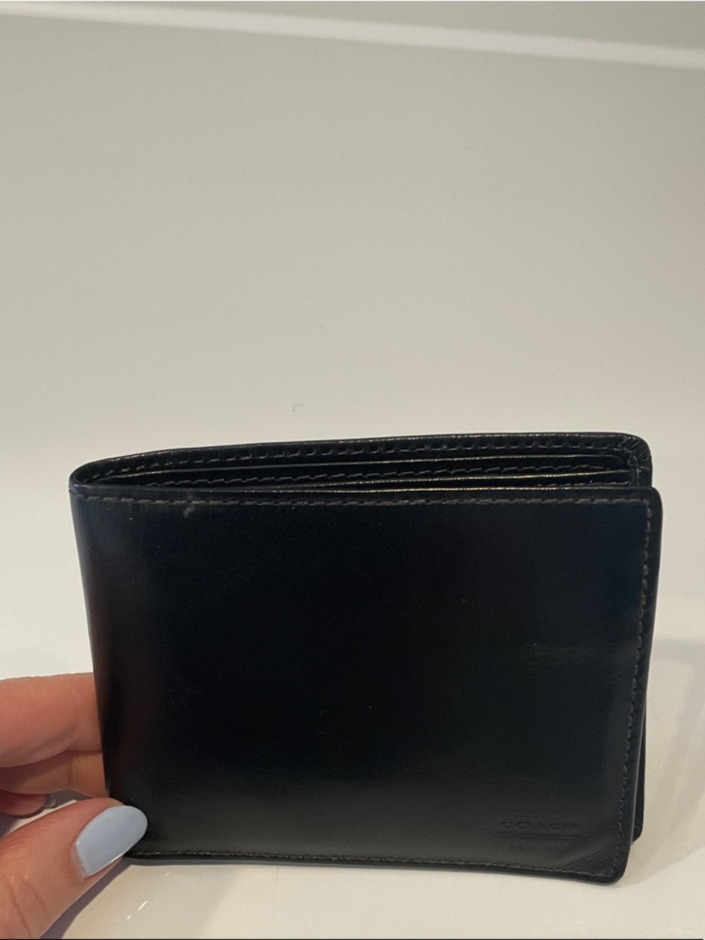 Coach Black Leather Bi-Fold Wallet for Men